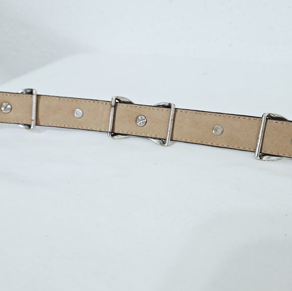 Brighton Rich Brown Leather Belt with Silver Details - Picture 8 of 10